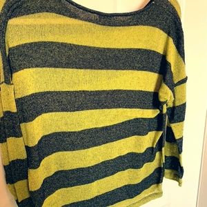 Bobeau Green & Navy Light Sweater